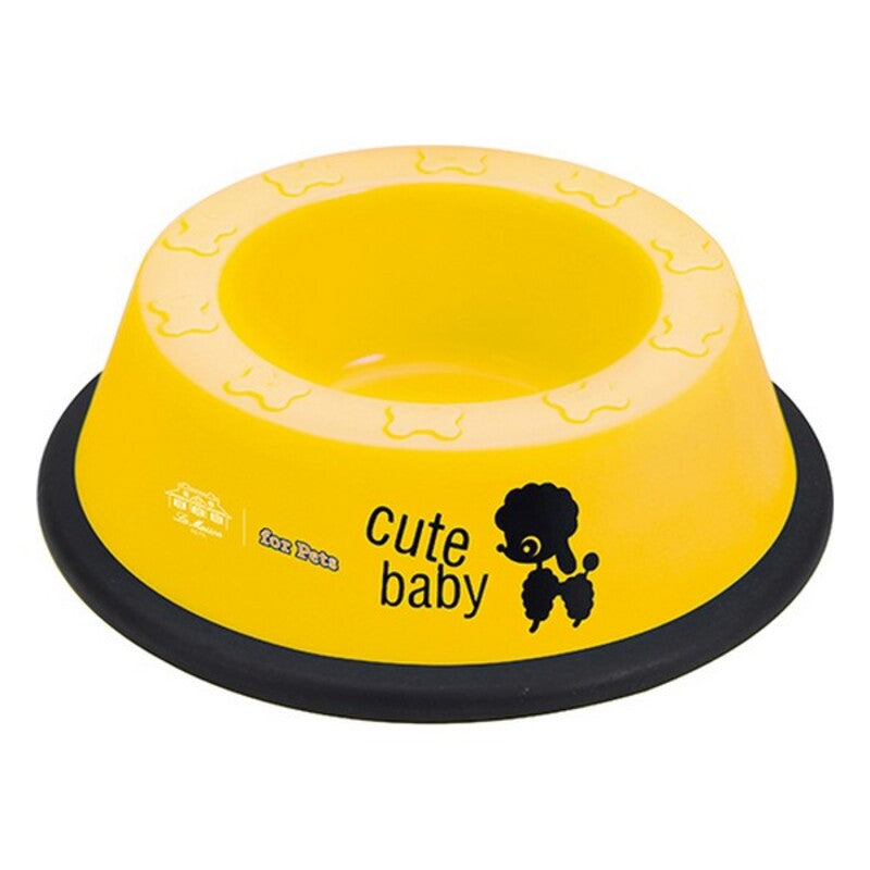 Pet feeding dish Hearts & Homies M Yellow Plastic - Majpet