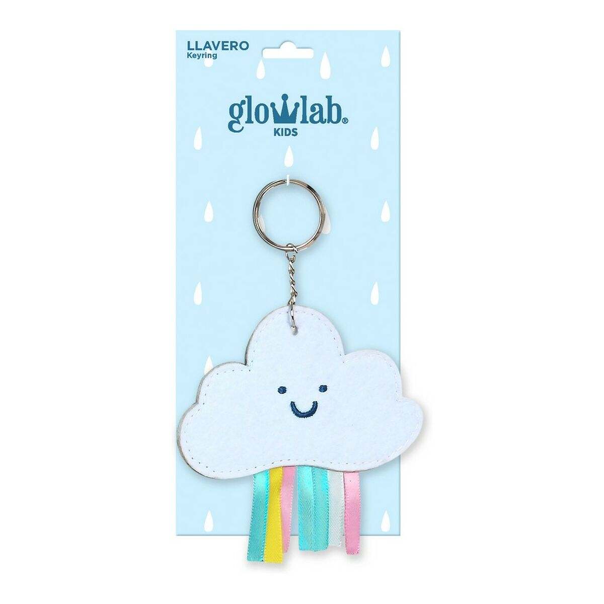 Keychain Glow Lab Nube Light Blue - Majpet
