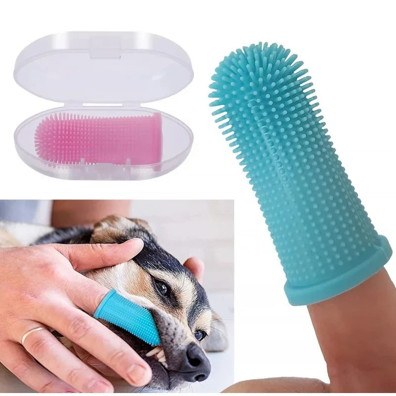 Dog Super Soft pet Finger Toothbrush Teeth Cleaning Breath Care - Majpet