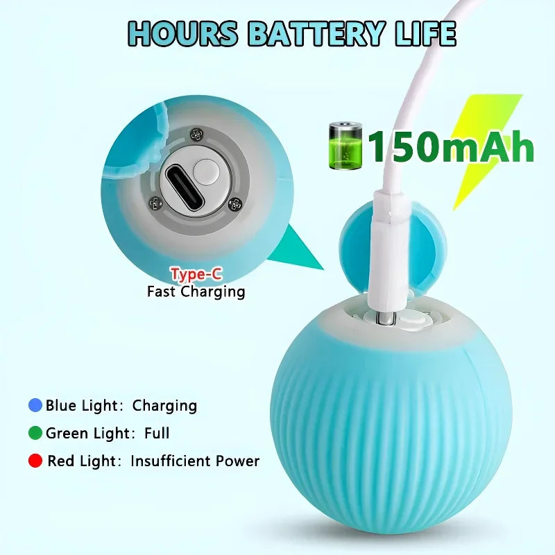 Cat Interactive Ball Smart Pet Cat Toys Indoor Automatic Rolling Magic - Majpet