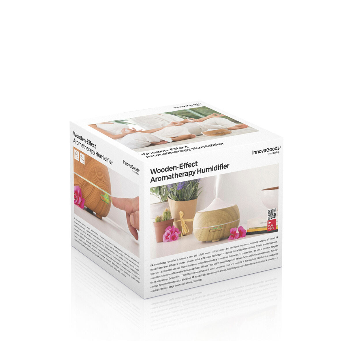 Aroma Diffuser Humidifier with Multicolour LED Wooden-Effect - Majpet