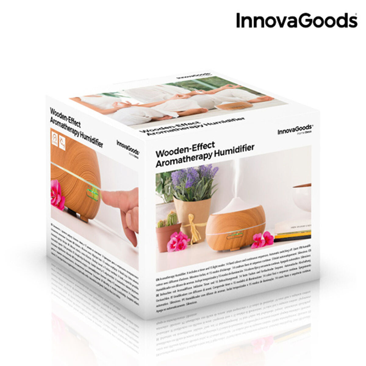 Aroma Diffuser Humidifier with Multicolour LED Wooden-Effect - Majpet
