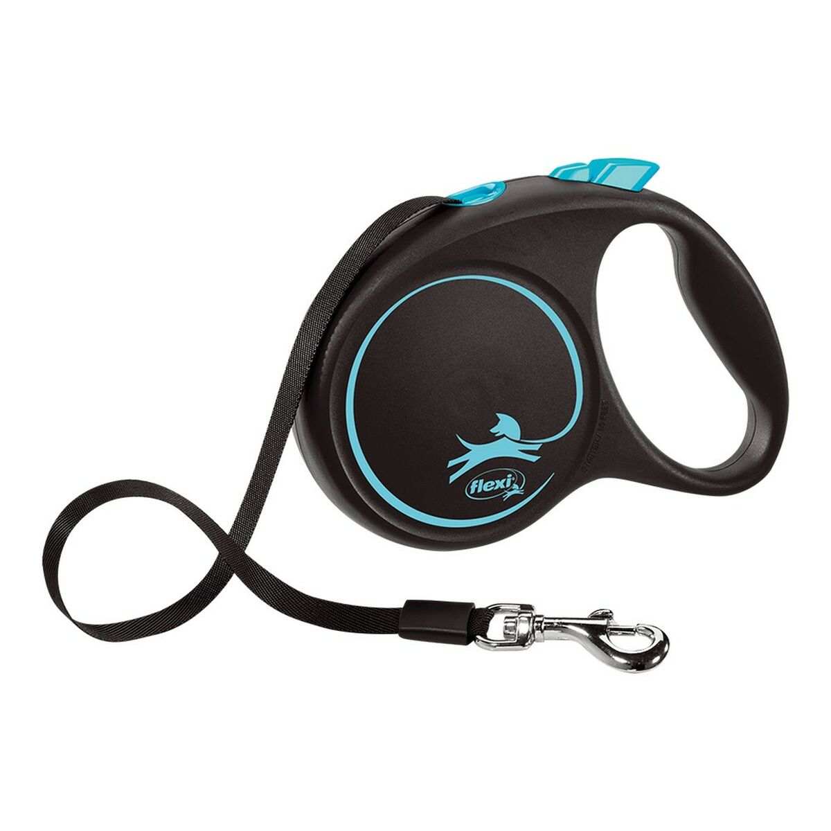 Dog Lead Flexi BLACK DESIGN 5 m Blue Size M - Majpet