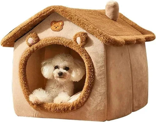 Foldable Pet House Removable Dog Bed Washable Cat House Puppy Kennel - Majpet